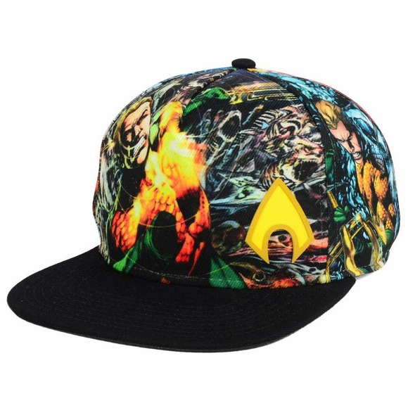 DC Comics Aquaman Men's Sublimated Snapback Hat Cap - Picture 1 of 5